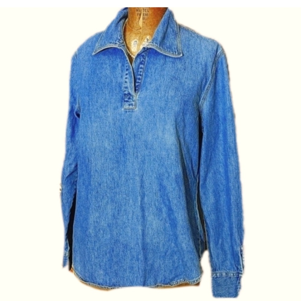 Vintage denim blouse shirt top size L